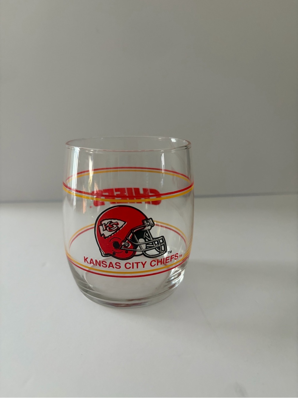 Vintage Kansas City Chiefs glass Tumbler Libbey NFL football barware retro